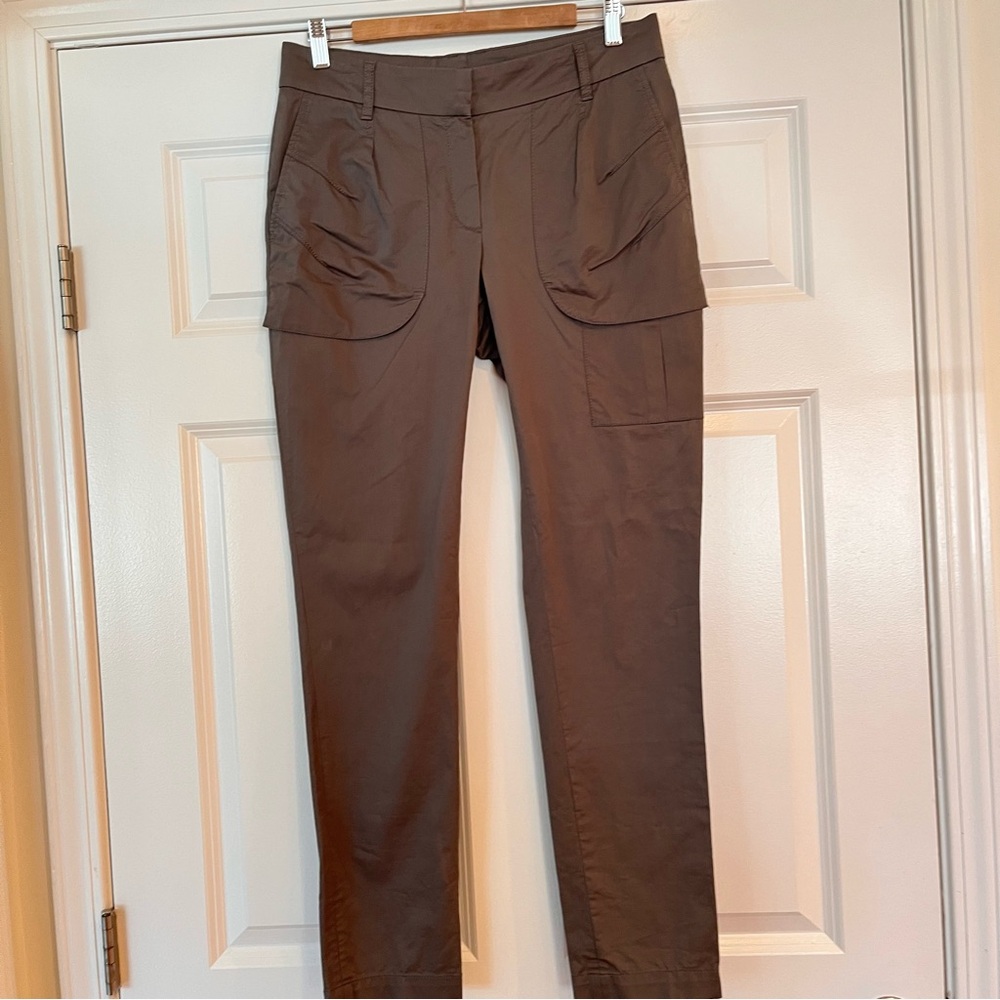 Brunello Cucinelli Cargo Utility Pants US Size 6 Gray Cotton Stretch Made Italy